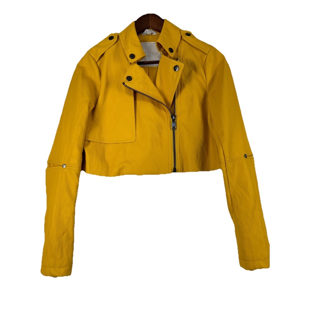 SOSKEN Studios Marley Mustard Cropped Moto Jacket Small Wizards Beyond‎ Waverly